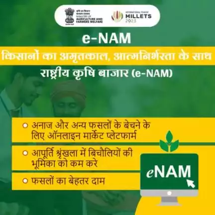 किसानों का अमृतकाल, आत्मनिर्भरता के साथ 
.
राष्ट्रीय कृषि बाज़ार (e-NAM) प्लेटफार्म किसानों को व्यापार में पारदर्शिता, ईमानदारी और आर्थिक सुरक्षा का अवसर प्रदान करता है।
#agrigoi #eNAM #agrimarket #aatmanirbharkisan