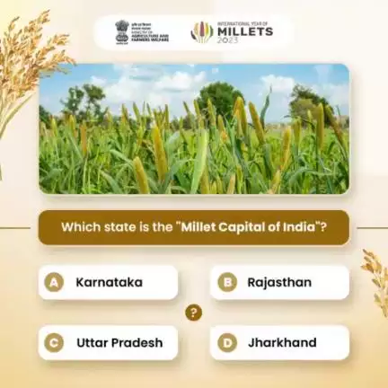 Come & join us for an exciting round of Agri Quiz! 
.
Which state is the "Millet Capital of India"? Share your answer in the comment section.

#agrigoi #IYM2023 #YearOfMillets #ShreeAnna