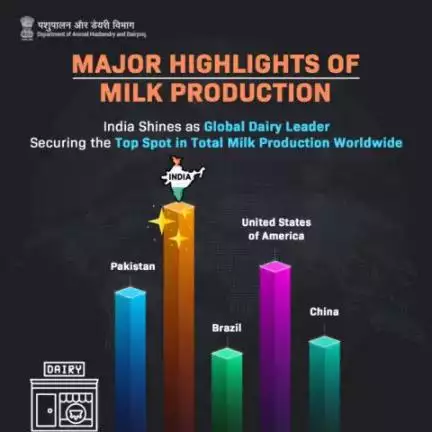 India Leads the Global Dairy Revolution!

India ranks 1st worldwide in total milk production, setting the standard for dairy excellence. 
#indiadairy #milkproduction #livestock #PashuPalak