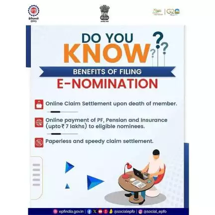 Choose the process of filing an e-nomination for speedy claim settlement.

#epfo #epfowithyou #HumHaiNa #SocialSecurity