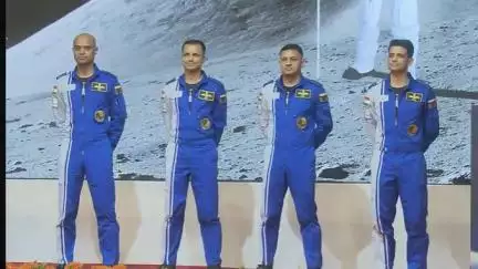 Indian astronauts selected to go to space as part of the Gaganyaan mission are :  
1. Group Captain Prasanth Balakrishnan Nair
2. Group Captain Ajit Krishnan 3. Group Captain Angad Pratap  4. Wing Commander Shubhanshu Shukla #isro #pibindia